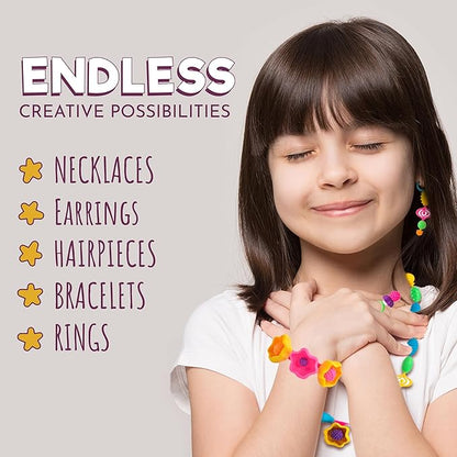 Orian Pop Beads Jewelry Making Kit for Girls, 500+ Piece Set for Girls Ages 3 and Up,Colorful Snap Beads,Bracelet,Necklaces and Rings Unicorn Gift Bag