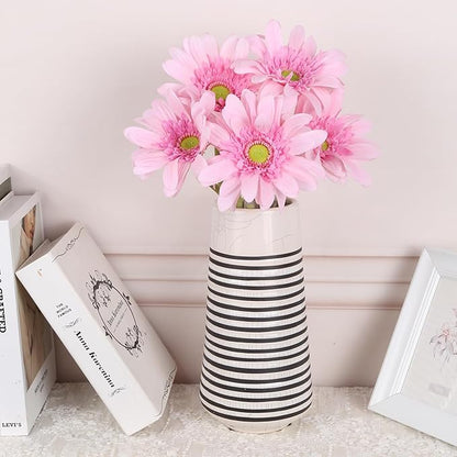 Pink Gerbera Daisy Artificial Flowers – 5PCS Real Touch Artificial Daisies with Long Stems, 26.7" Daisy Flowers Artificial for Centerpieces, Baby Showers, Wedding or Bedroom Décor