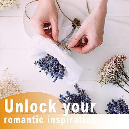 130Pcs DIY Mixed Natural Dried Flower Set, Preserved Flowers Bulk with Baby's Breath, Dried Roses, Eucalyptus Stems, Mini Handmade Flower Arrangement, Dried Flower for Home Decor