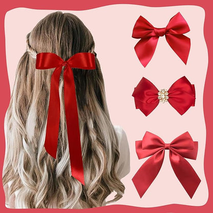 150 Yards Red Satin Ribbon 1 Inch 6 Rolls Assortment Ribbons for Crafts Gift Wrapping Flower Bouquet Wedding Invitations Birthday Party Festival Decoration Hair Bows