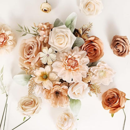 Artificial Flowers Combo Box Set Fake Flowers with Stems Artificial Bouquet Flowers for Wedding Centerpieces Arrangements Baby Shower Party Home Decor