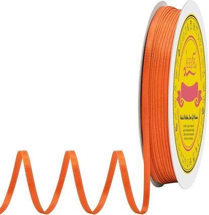 Double Face Torrid Satin Thin Ribbon 1/8 inch X 100 Yards Polyester Torrid Ribbon for Gift Wrapping Very Suitable for Weddings Party Hair Bow Invitation Decorations and More