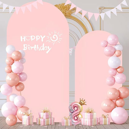 Dusty Rose Arch Backdrop Covers - 7.2FT, 6FT Spandex Fitted Wedding Arch Stand Covers Round Top Chiara Stretchy Arch Backdrop Cover for Wedding Birthday Party Decoration