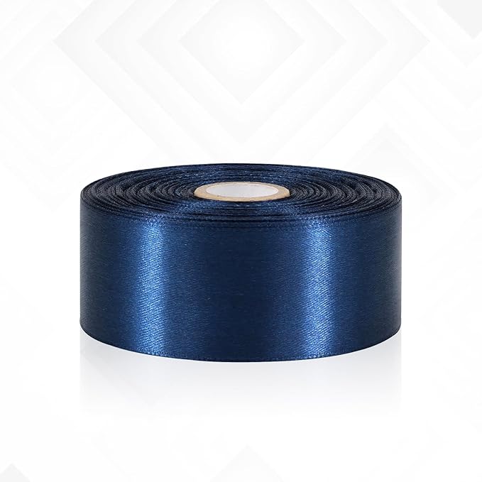 30 Yards Navy Blue Ribbon 1-1/2 Inch, Dark Blue Satin Ribbon for Gift Wrapping, Flower Bouquet, Crafts, Hair Accesories, Christmas, Wedding and Birthday