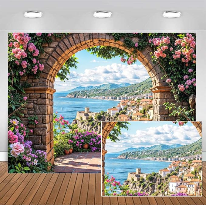 Garden Backdrop, Colorful Flower Floral Blossom Newborn Baby Shower Party Supplies Decoration Background Portrait Photoshoot Home Wall Decor Photo Studio Props 8x6ft
