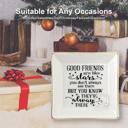HOME SMILE Ceramic Ring Dish Jewelry Tray for Mom Sister Friends