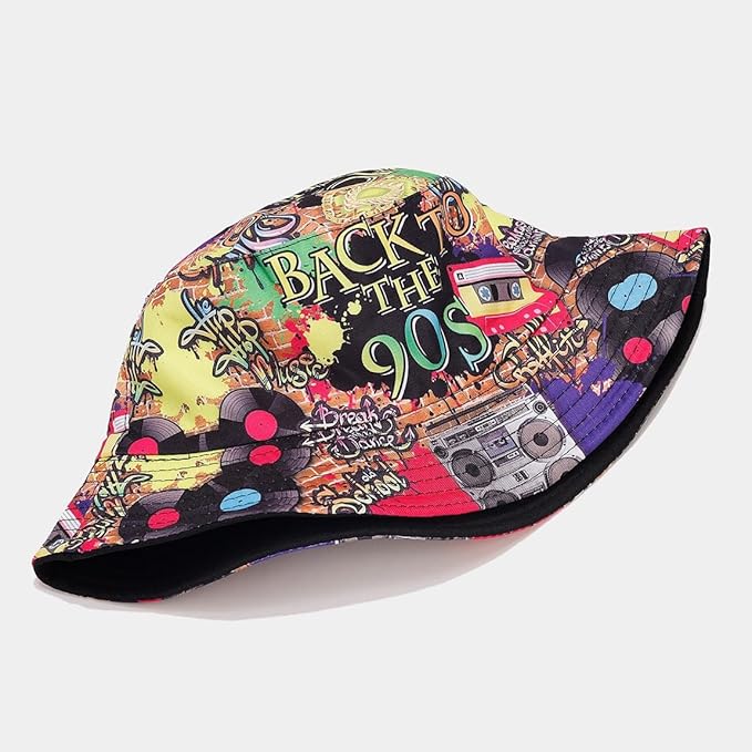 Quanhaigou Bucket Hat for Men Women,Packable Reversible Printed Sun Hats,Fisherman Outdoor Summer Travel Hiking Beach Caps
