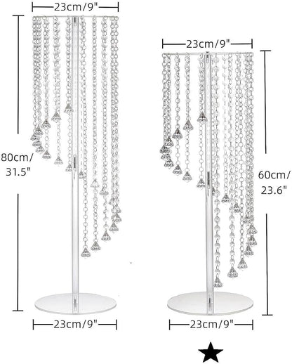 Wedding Centerpieces Decoration Flower Vase, Elegant Acrylic Crystal Stand -2 Pcs 23.6inch High Party Tables Decorations, Dining Table Chandelier Centerpiece Stands