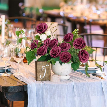JOYLEX Artificial Flowers Realistic Roses, Real Looking Fake Roses with Stem for DIY Wedding Bouquets Centerpieces Bridal Shower Party Home Romantic Decorations (Wine Red, Regular 3" - 200pcs)