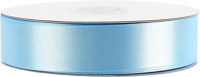 MEEDEE Blue Ribbon 1 Inch Light Blue Satin Ribbon Lux Double Faced Satin Ribbons by 50 Yards Polyester Blue Wrapping Ribbons for Crafts, Weddings, Flower Bouquet, Holiday Decorating