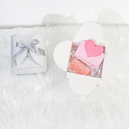 Silver Glitter Gift Boxes, 10 PCS Small Gift Box with Lids Bulk for Wedding, Party, Birthday, Valentine's Day and More, 4.75” x 4.75” x 3.53” Fancy Present Box for Gift Giving