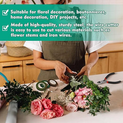 Floral Tape and Wire, Florist Arrangement Tools Kit with Floral Tape Wire Cutter Boutonniere Pin for Bouquets,Wrap Florist,Flower Project