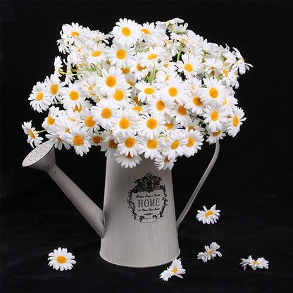 AmyHomie Artificial Flowers, Silk Daisy, Artificial Gerber Daisy for Home Decoration, Artificial Daisy for Wedding Decoration (White)