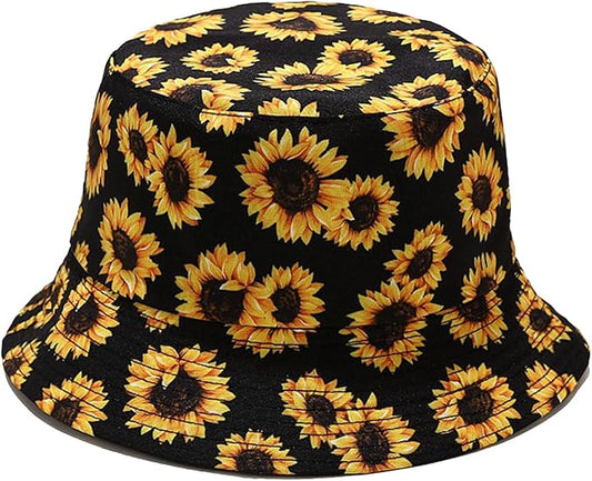 Bucket Hat for Women Men, Cotton Reversible Double Side Wear Sun Hats Beach Fisherman Hat