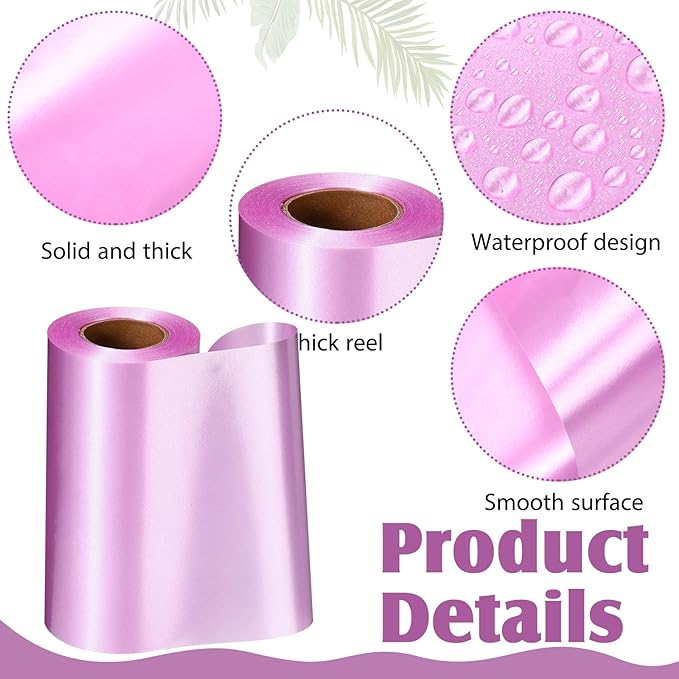 Syhood Outdoor Leaf Ribbon Floral Satin Ribbon for Crafts Aspidistra Waterproof Holiday Outdoor Decoration(6 Inch X 30 Yards,Purple)