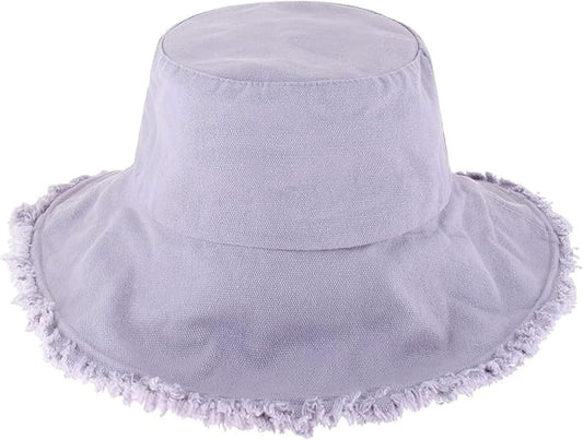 CHOK.LIDS Frayed Bucket Hats for Women Men Unisex Trendy Washed Cotton Floppy Wide Brim Boonie Outdoor Summer Beach Headwear
