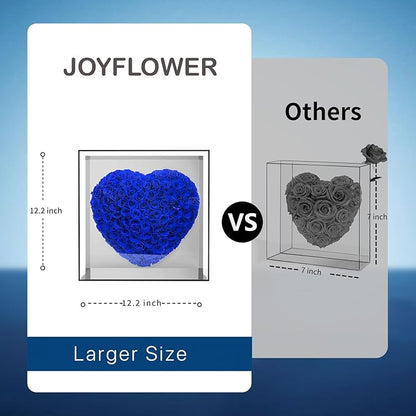 JoyFlower About 140pcs Preserved Roses Gift, Real Dark Blue Eternal Roses for Mom, Long Lasting Forever Flowers with Gift Box for Women Girlfriend Wife in Valentines Mother's Day Birthday Anniversary