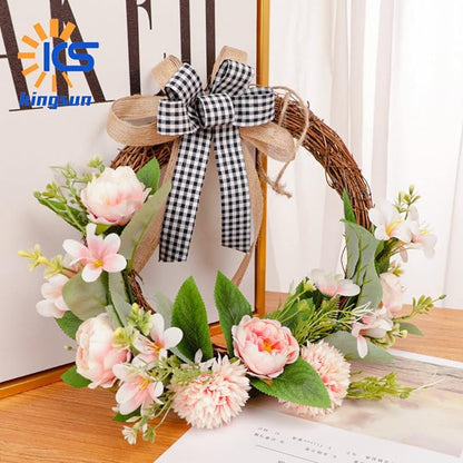 ASTRYAS Artificial Flowers, 2PCS Small Silk Flowers for Home Decor Indoor Fake Bouquet Faux Floral Arrangements Dining Table Centerpieces for Kitchen Bridal Wedding Party Decor, Pink