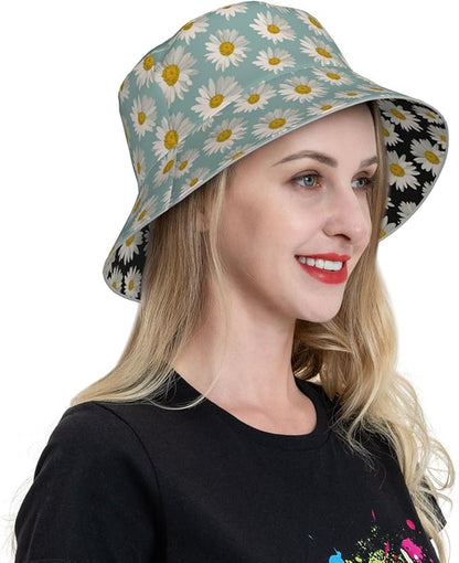 Hat Reversible Fisherman Hats Double Sided Wearing for Women Men Boys Girls