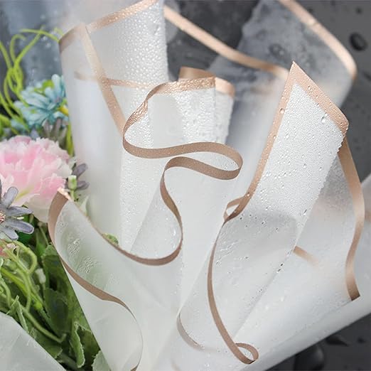 Woohome 152 PCS Flower Bouquet Wrapping Paper Floral Wrap Sheets Gift Packaging Paper with 3D Butterflies Diamond Pins Ribbons for Wedding Valentines Florist Supplies, Black