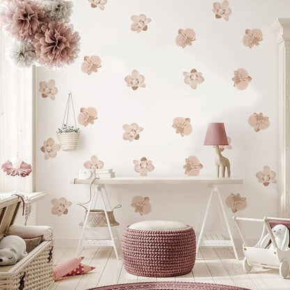 12x36 Inch Boho Floral Set Wall Decal- Nature, Leaves, Flower Themed DIY Boho Wall Decal Mural Set - 56 Pcs Stickers for Kitchen, Nursery, Office Decor - 3x2.5 Inch Decals (Boho Flower Design)