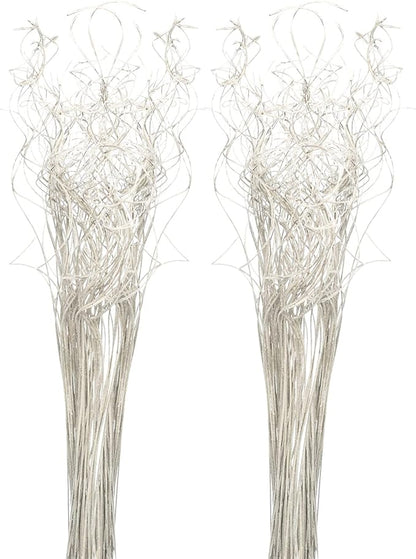 Royal Imports Sparkle Glitter Curly Ting Ting Branches Vase Filler for Wedding, Holiday & Home Decoration, 26”, 75 Stems (Iridescent White)
