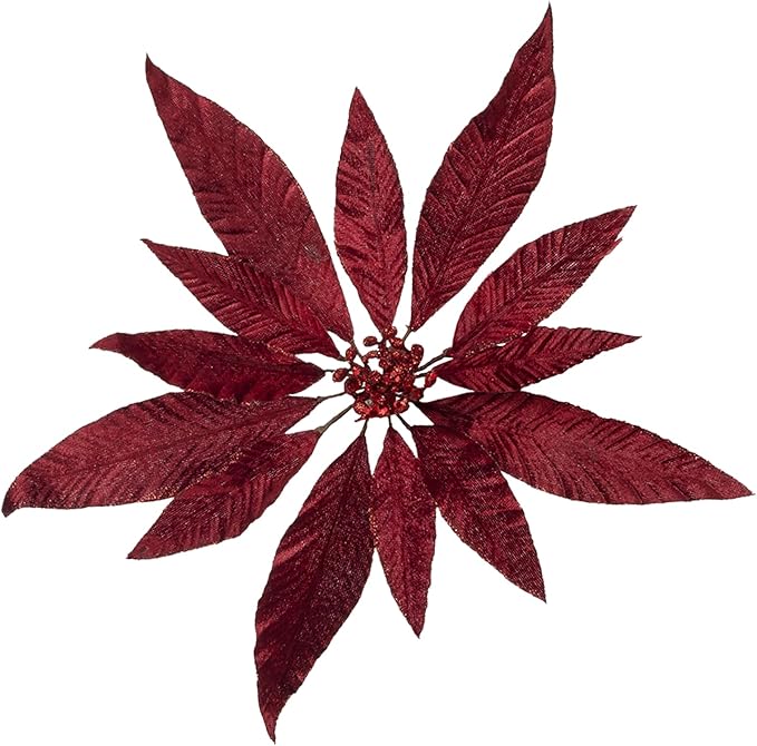 Artificial Flowers 12‘’ Christmas Decoration 4 Pcs Lifeslike Floral Arrangements for Holiday Home Decor Vibrant Colorful Faux Flowers Perfect for Festive Celebrations and Seasonal Decor(Red-1)