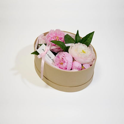 Peonies Artificial Flowers, Silk Pink Peony 2 Bouquets for Wedding, Faux Peony Flowers, Real Touch Peonies,Silk Flower Bouquet Peony Gift Box (Pink)