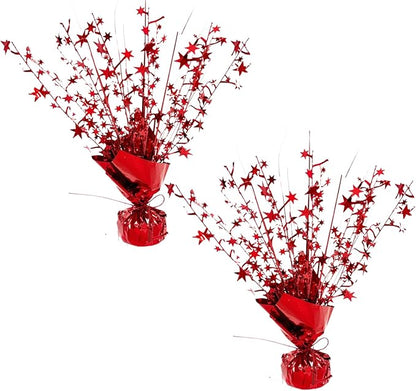 ALISSAR 2-Pack Glitter Red Centerpieces-Table Decorations for Home Decor Birthday Wedding Anniversary Decor (Red)