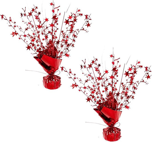 ALISSAR 2-Pack Glitter Red Centerpieces-Table Decorations for Home Decor Birthday Wedding Anniversary Decor (Red)