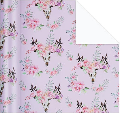 Aimyoo Pink Floral Wrapping Paper Jumbo Roll 17 in x 60 ft, All Accasion Flower Gift Wrap for Wedding Birthday Bridal Shower