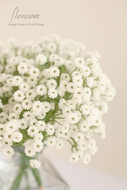 Floroom 18pcs Artificial Babys Breath Gypsophila Greenery Sprays, Real Touch White Fake Flowers for Wedding Bouquets Centerpieces Floral Arrangements and Decorations
