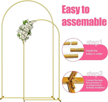 Wedding Arch Backdrop Stand for Parties,Metal Arch Backdrop Stand with Storage Bag for Wedding Ceremony Birthday Party Bridal Baby Shower Photo Booth Garden Floral Balloon Arches Decoration(7.2FT)
