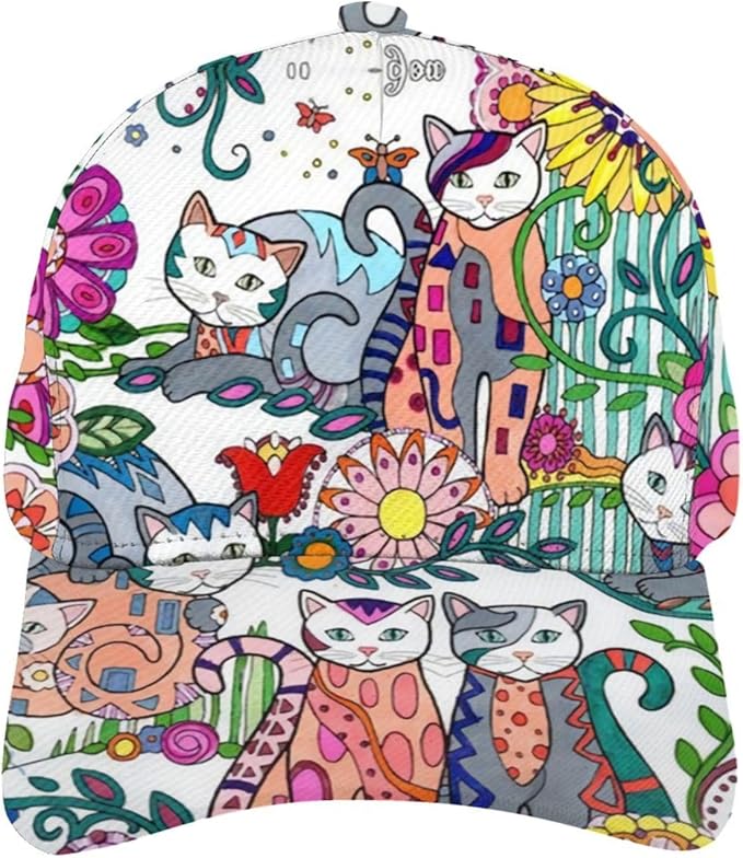 Pastel Cornflowers Floral Baseball Cap Dad Hats All-Over Print Fashion Accessory 100% Polyester Adjusts to Fit Most