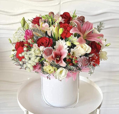 UNIKPACKAGING Premium Quality Round Flower Box, Gift Boxes for Luxury Flower and Gift Arrangements, Set of 3 pcs (White)
