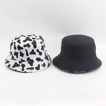 Mashiaoyi Unisex Print Double-Side-Wear Reversible Bucket Hat