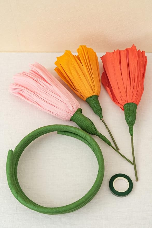 16" 3D Paper Flower Decoration for Wall, Giant Paper Flowers, Large Handcrafted Paper Flowers (Orange Red/Orange Yellow/Pink, Set of 3)