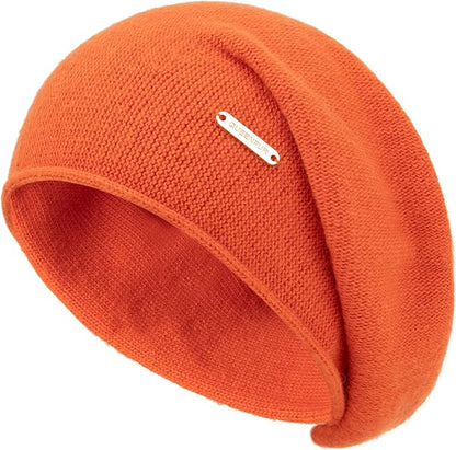 QUEENFUR Knit Slouchy Beanie Hats for Women Cashmere Ski Cap Knitted Wool Soft Warm Winter Hat