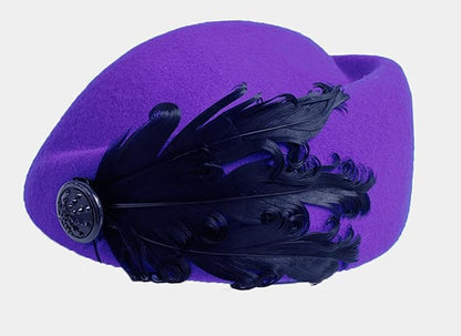 ORIDOOR Women Vintage 100% Wool Felt Flowers Bucket Cloche Bowler Hat Church Wedding Beret Hat