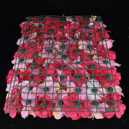 12 Pcs Artificial Flower Wall Panels 60x40cm 3D Flower Background for Wall, Wedding Flower Decorations Wall Silk Rose Panels for Photo Areas, Stage, 24 x16inch (Dahlia + Rose + Hydrangea)