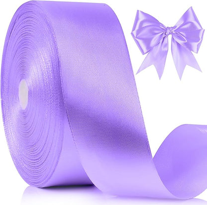 NESCCI 100 Yards Ribbon,1-1/2 Inch Light Purple Satin Ribbon,Single Face Satin Ribbons,Perfect for Gift Wrapping,Wedding Decoration,Handmade Bows,Wrapping Bouquet and More