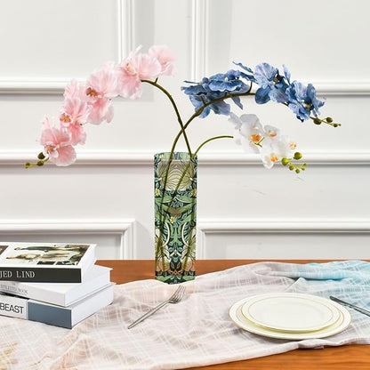 Vase Plastic Vase Elegant Cylinder Flower Vase Shatterproof Decorative Centerpiece for Home Table Office Weddings Events (11.8 x 3.9 in)