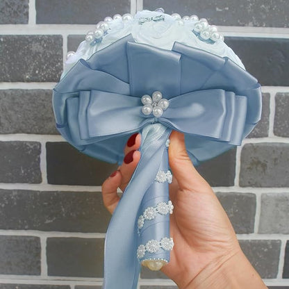Double Face Dusty Blue Satin Ribbon 1-1/2 inch X 50 Yards Polyester Dusty Blue Ribbon for Gift Wrapping Very Suitable for Weddings Party Hair Bow Invitation Decorations and More