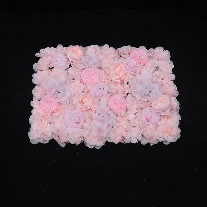 Gdrasuya10 6pcs Realistic Flower Wall Background Artificial Flowers Wall Backdrop Panel 3D Silk Rose Fake Flower Wall Panel Banquet Wedding Party Decor, Photography Background 60 x 40 cm
