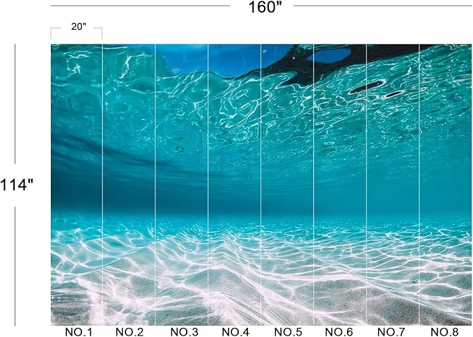 Eierme-Tropical Blue Ocean with White Sand Underwater in Hawaii Peel and Stick 160" x 114"