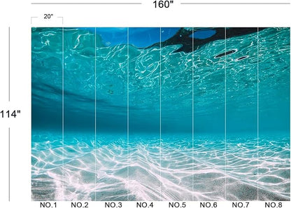 Eierme-Tropical Blue Ocean with White Sand Underwater in Hawaii Peel and Stick 160" x 114"