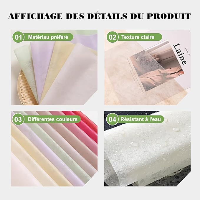 4 Packs 160 Sheets Waterproof Pleated Withdrawable Flower Wrapping Paper, Korean of Cotton Non-Woven Floral Bouquet Paper, 11.4" x 11.4", Gift Packaging for Flower Shops and DIY Fresh Flowers (Green)