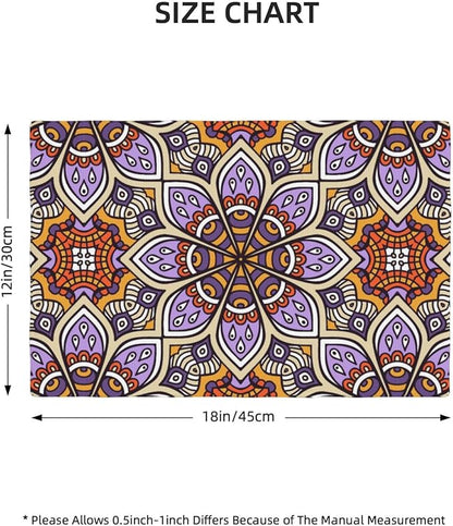 Placemats 4 pcs Mandala Double-Layer Imitation Linen Place Mats Non-Slip Heat-Resistant Tablemats for Home Restaurant Hotel 18×12 Inch