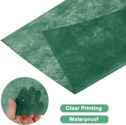 M METERXITY 38-Sheet Korean Cotton Wrapping Flower Paper, 11.8 Inch Waterproof Floral Wrapping Cotton Paper for Bouquets/Gift Packaging [Dark Green]