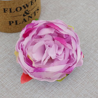 FagusHome 25 Pcs Silk Peony Artificial Flower Heads 4 inch Fake Peony Flowers Heads with Stems Artificial Peony Flower Heads in Bulk Wholesale for Wedding Home Decor (Light Purple)